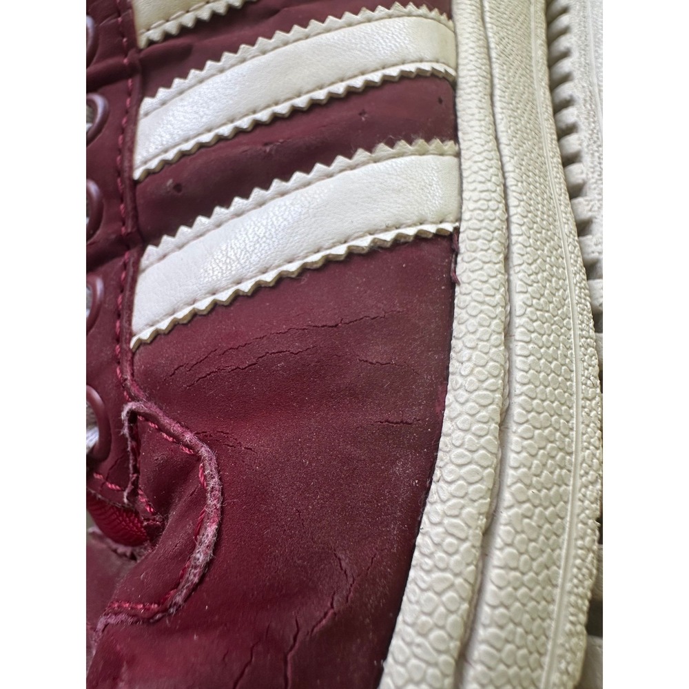 Adidas Top Ten High Top Sneakers Maroon White Stripe Shoes Size Men's 8.5 - Picture 9 of 14